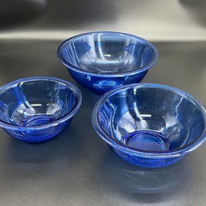 Pyrex Colbalt Blue Mixing Bowl Set